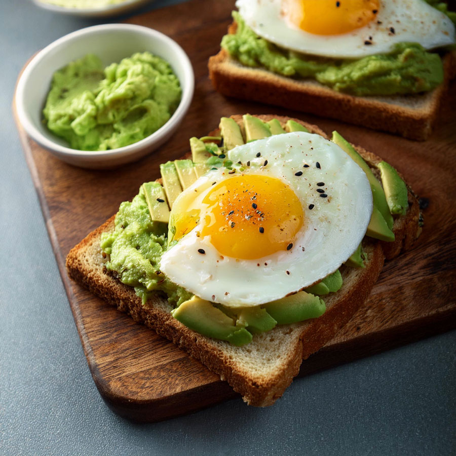 egg-avo-toast Avocado and Egg Toast
Adding an egg to your avocado toast boosts its protein content, making it a satisfying breakfast.